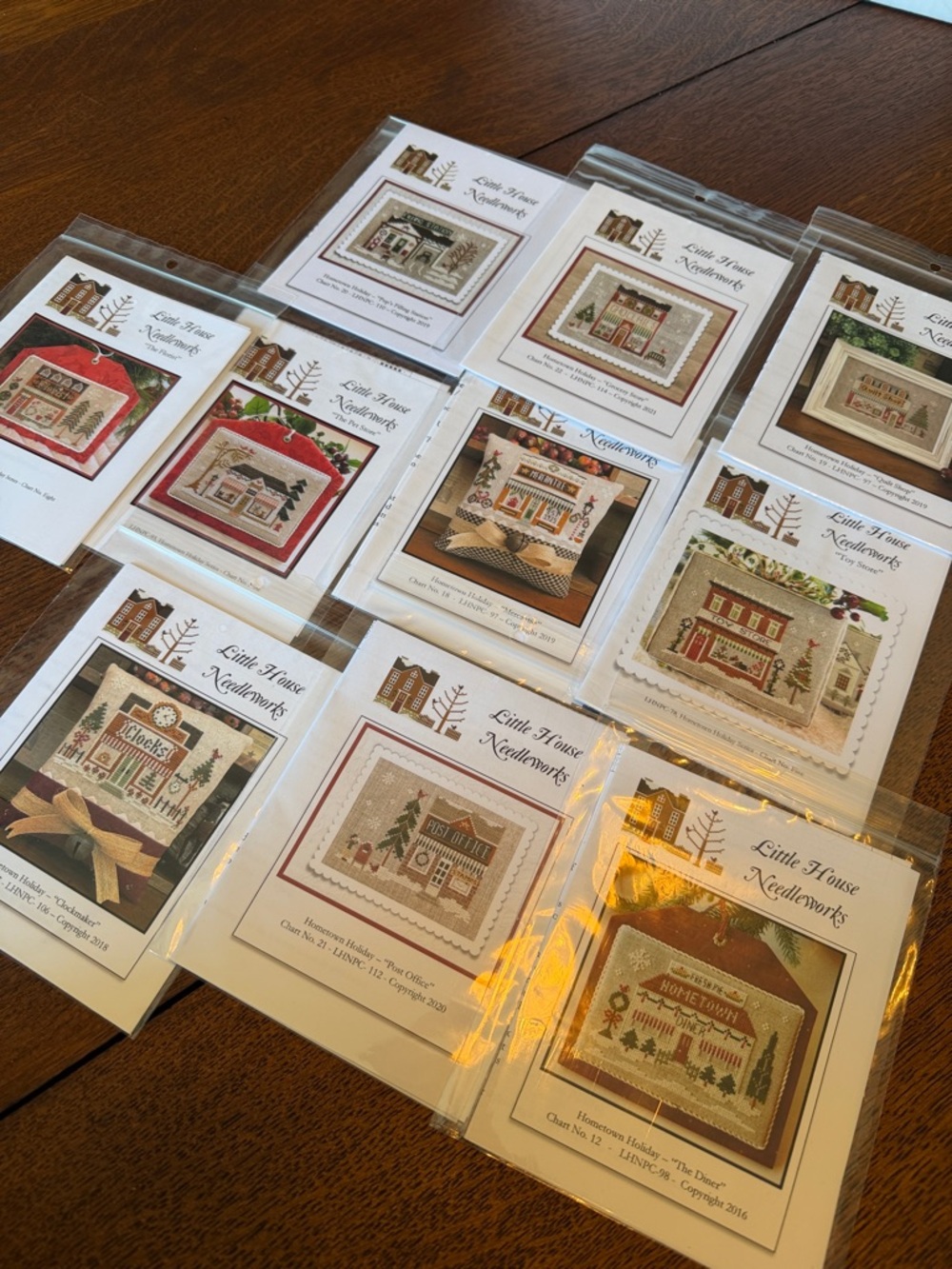 Little House Needleworks Cross Stitch Pattern Lot - Red, Green, Beige